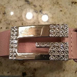 Ladies leather guess belt with studded logo G